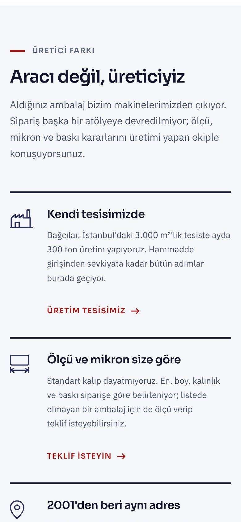 Aksan Ambalaj mobil görünümünden bir bölüm