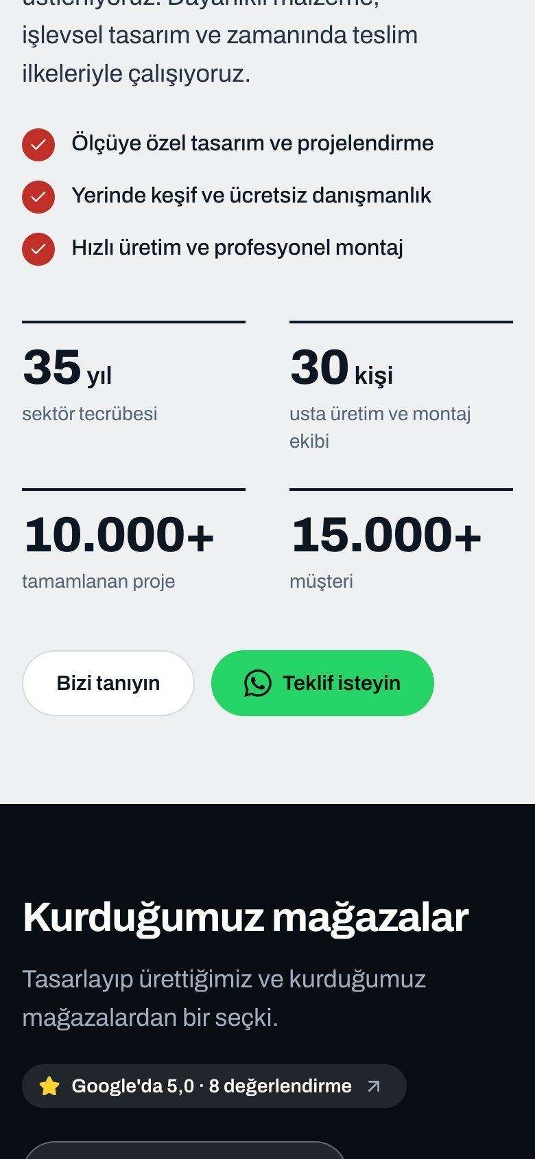 Güney Mağaza Dekorasyon mobil görünümünden bir bölüm
