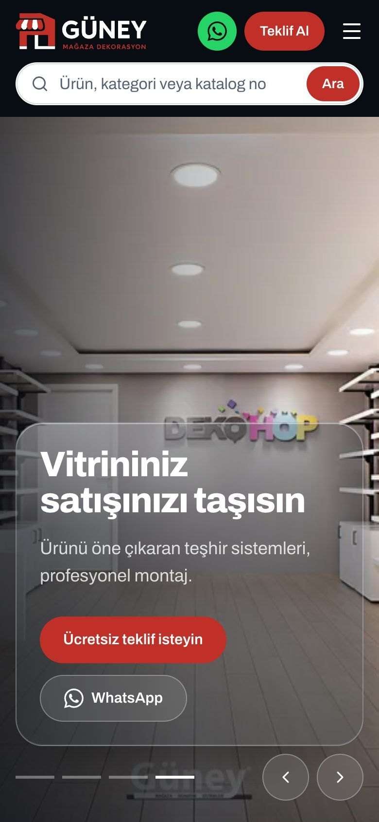 Güney Mağaza Dekorasyon mobil ilk ekran