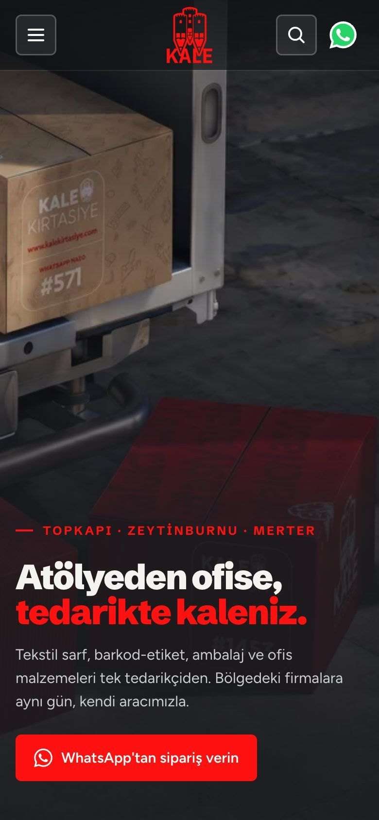 Kale Ofis & Kırtasiye mobil ilk ekran